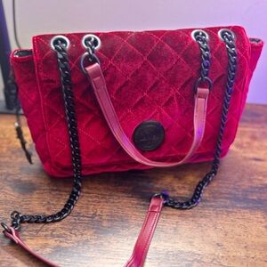 Blackcraft Cult Red Quilted Handbag with Chain strap
